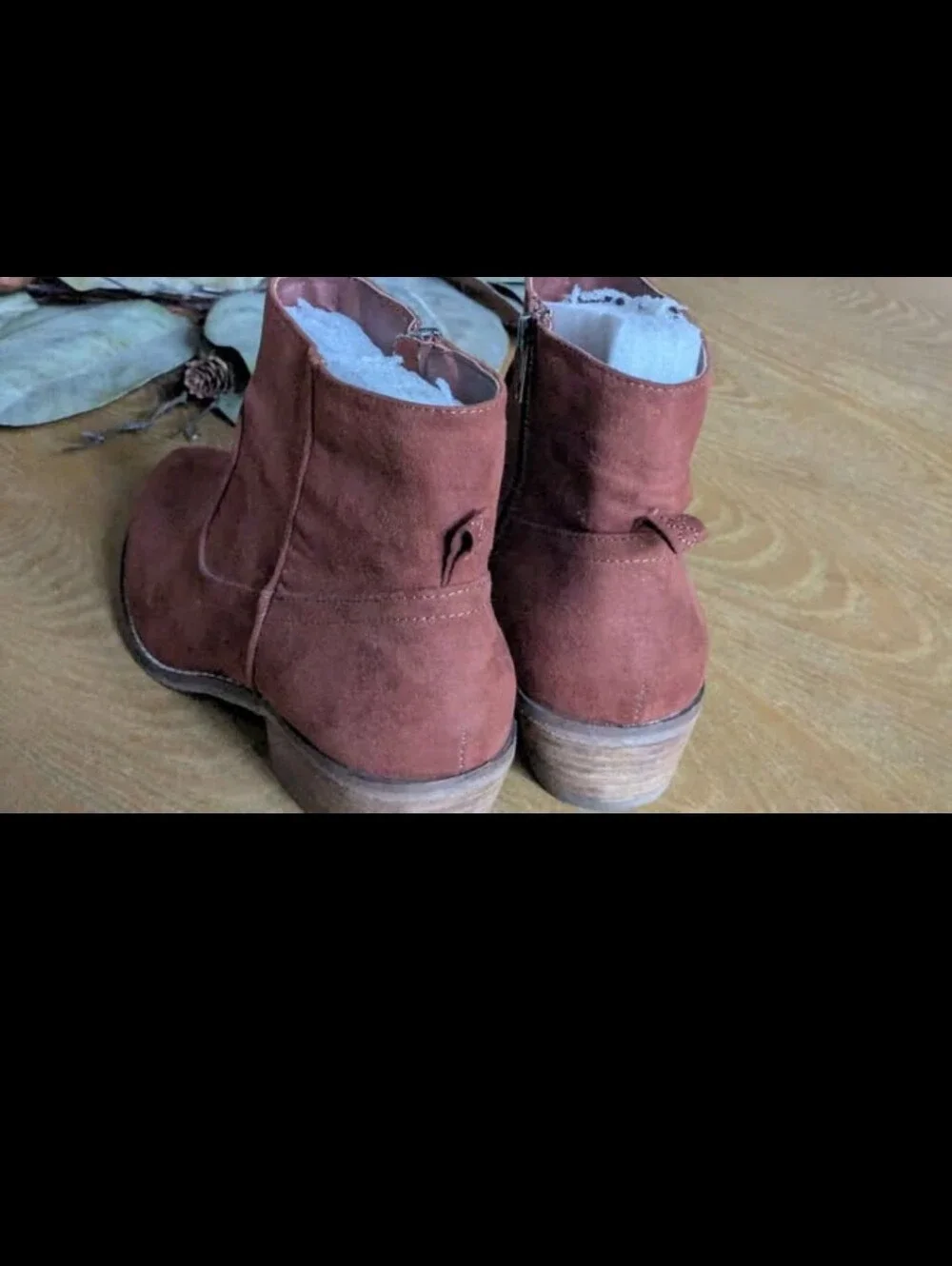 Dolce Vita Rust Brown Suede Ankle Booties with Side Zip